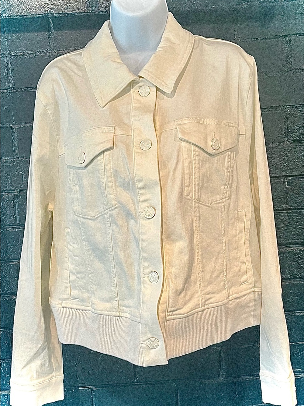 Classic Cream Women's Button-Front Jacket